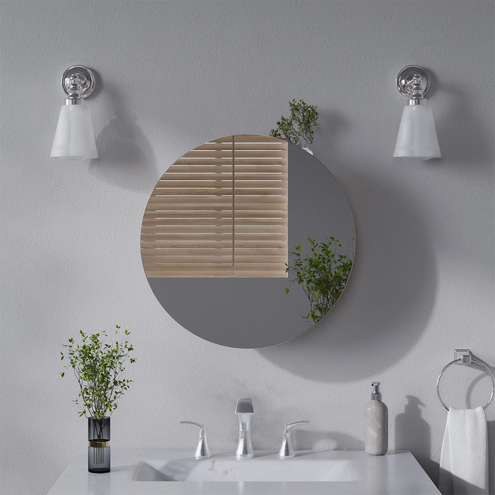 Vicco Specchio contenitore bagno Quercia dorata 50 x 50 cm con 2 scomparti