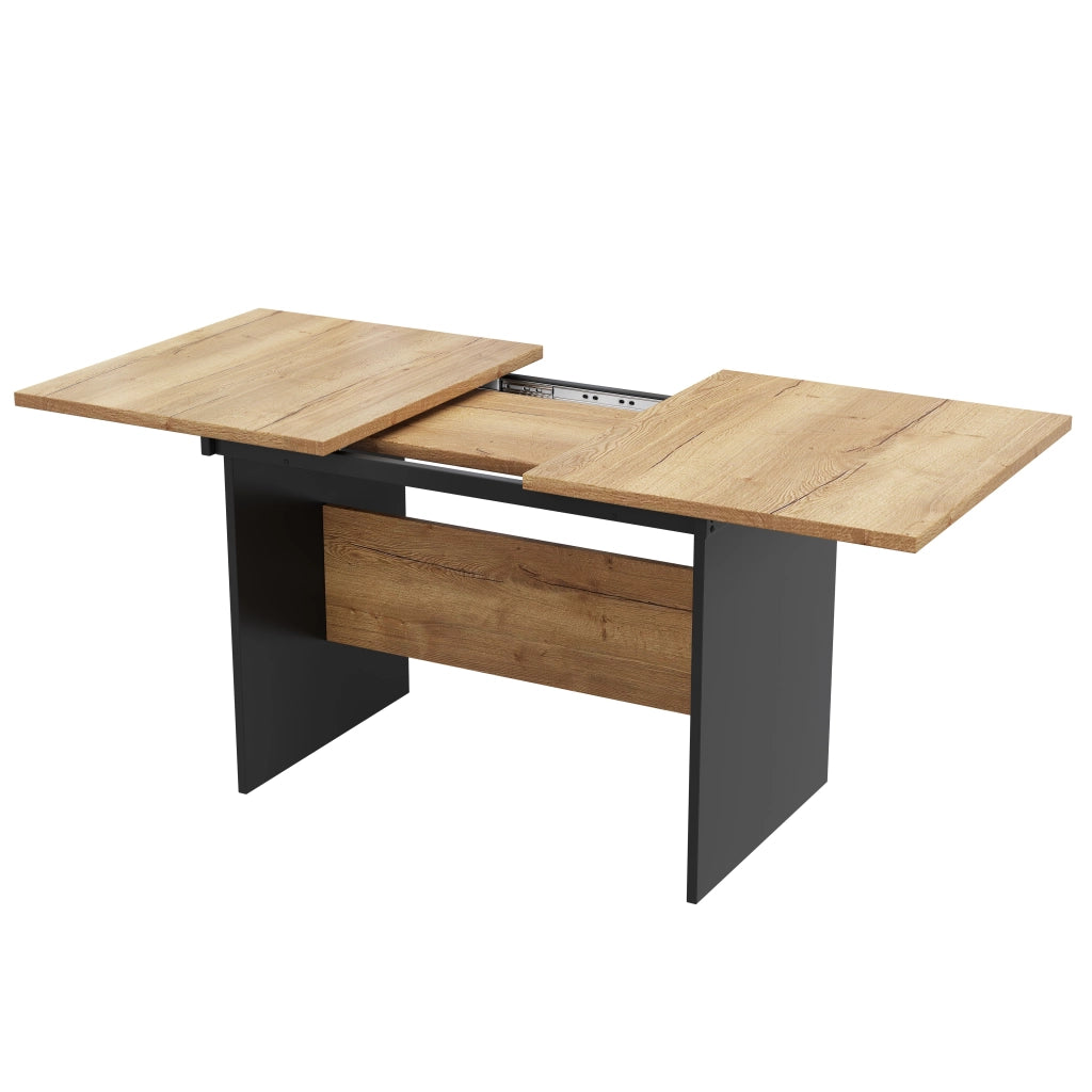 Tavolo da pranzo allungabile per 4-6 persone con piano estensibile e struttura in MDF per sala da pranzo; 180×80×75 cm