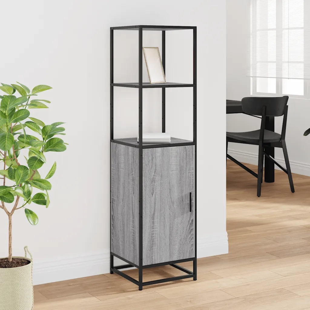 Credenza Grigio Sonoma 35,5x35x139 cm Legno Multistrato Metallo 849047
