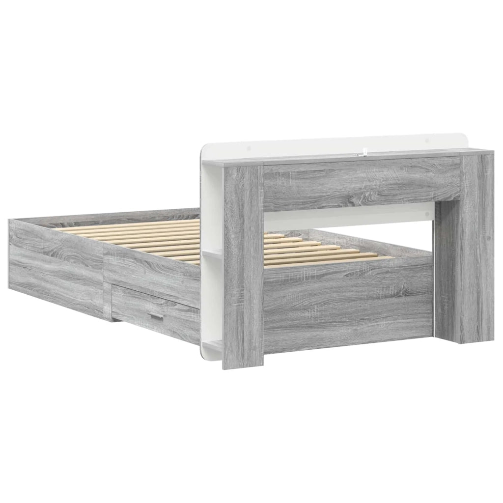 Telaio del letto con storage Sonoma grigio 90 x 200 cm 3433728