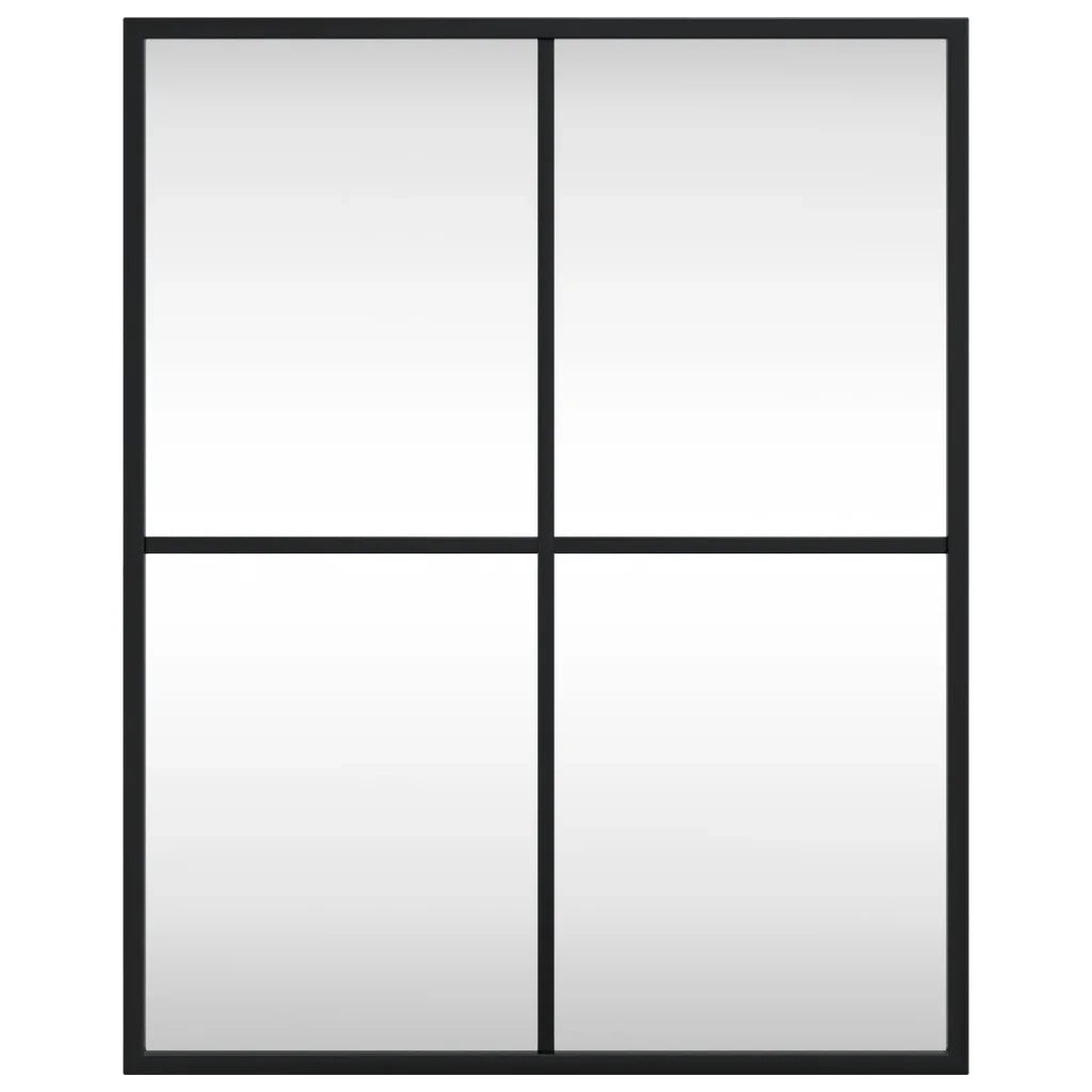 Specchio da Parete Nero 40x50 cm Rettangolare in Ferro 358646