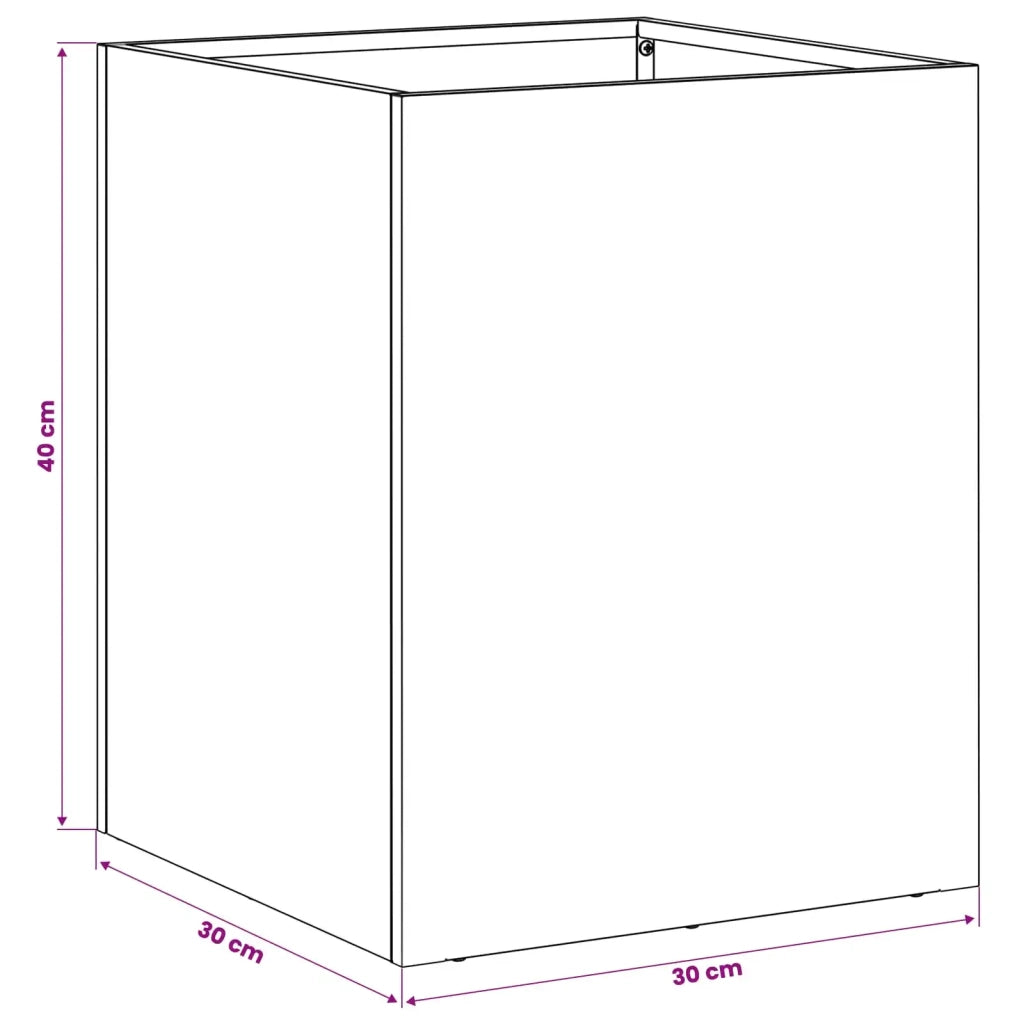 Vaso da giardino 2 pz Ruggine 30 x 30 x 40 cm Acciaio Corten 8005343