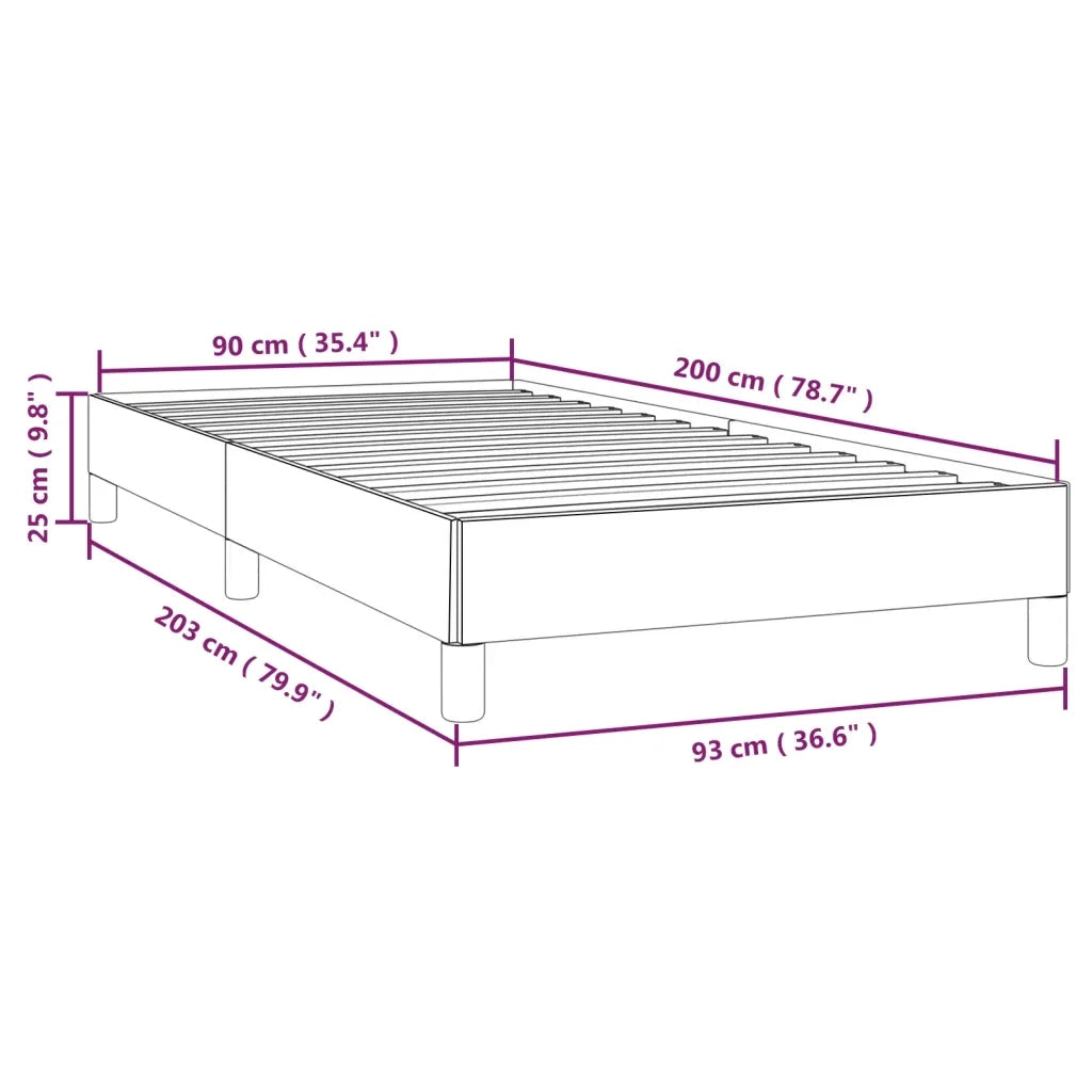 Letto singolo | Letto per adulti | Giroletto senza Materasso Tortora 90x200 cm Tessuto