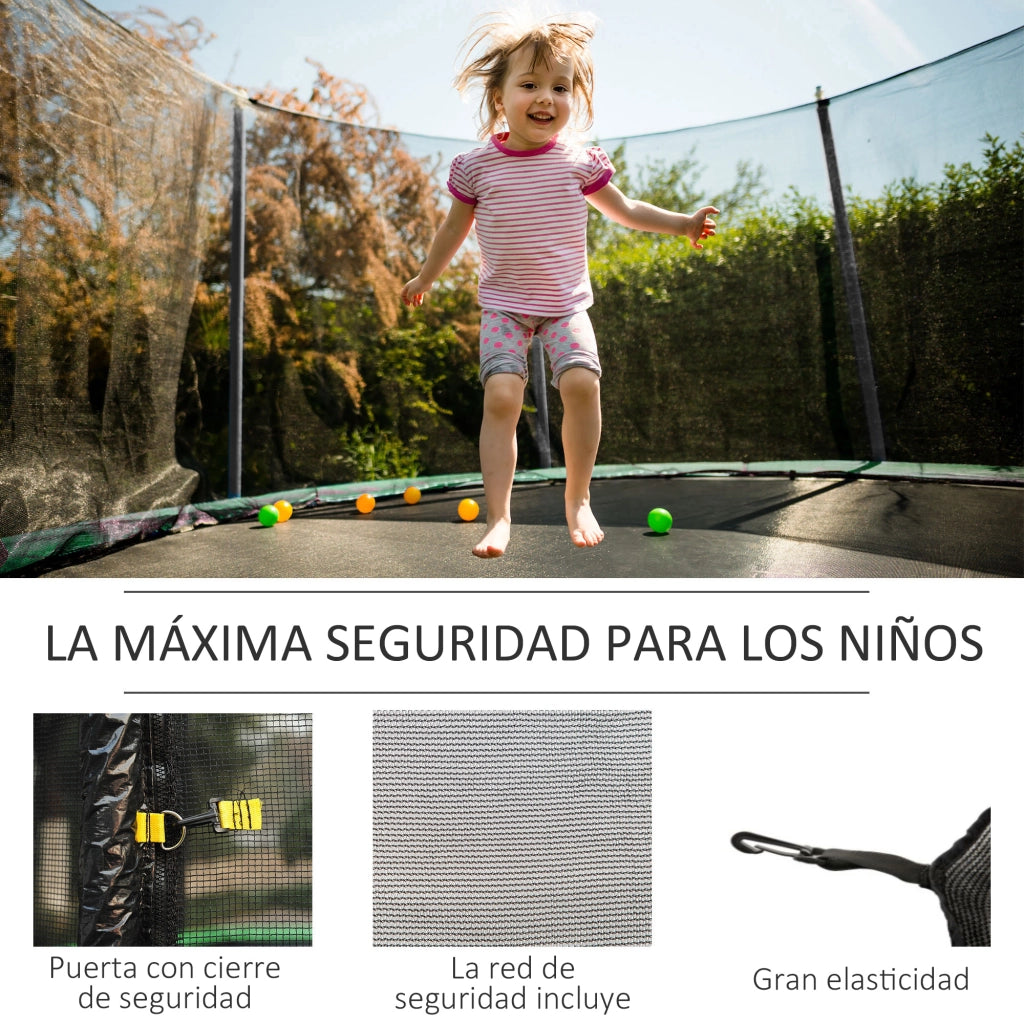 Rete di Sicurezza di Ricambio per Trampolino ¨C Xylo ¨C ?305 cm, 6 Pali, Porta con Zip, Nero
