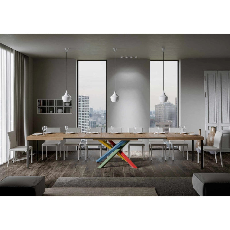 Tavolo allungabile 140/400x90 cm Volantis telaio Multicolore 4/B - Quercia Natura