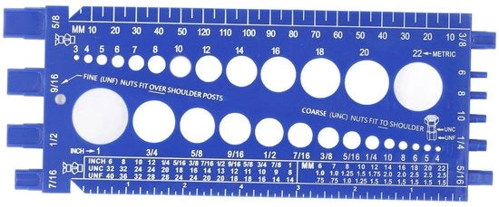 Misuratore di Spessore per Bucature Imperiali/Metriche - Apparecchiatura di Controllo del Cavo - Supporto alla Parete - Dati di Identificazione - Fori per Spiedi - Strumento Facile da Utilizzare - Misuratore di Diametro del Cavo