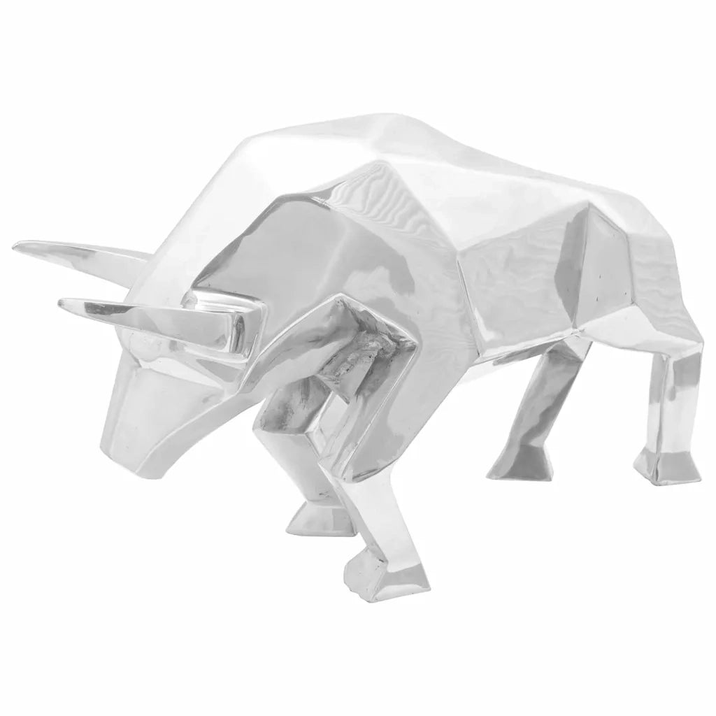 Scultura di toro Argento 74 x 23 x 30 cm Alluminio 42000144