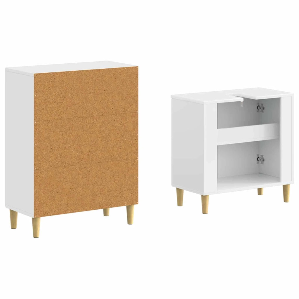 Set di Armadi da Bagno da 2 Pezzi ARNHEM Bianco Lucido 3417607