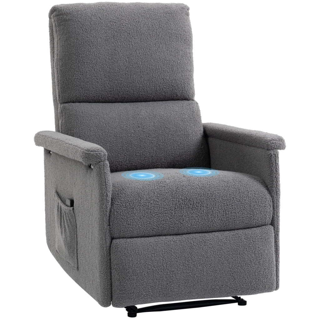 Poltrona relax reclinabile massaggiante ¨C Xylo ¨C tessuto grigio con poggiapiedi 69x84x99cm
