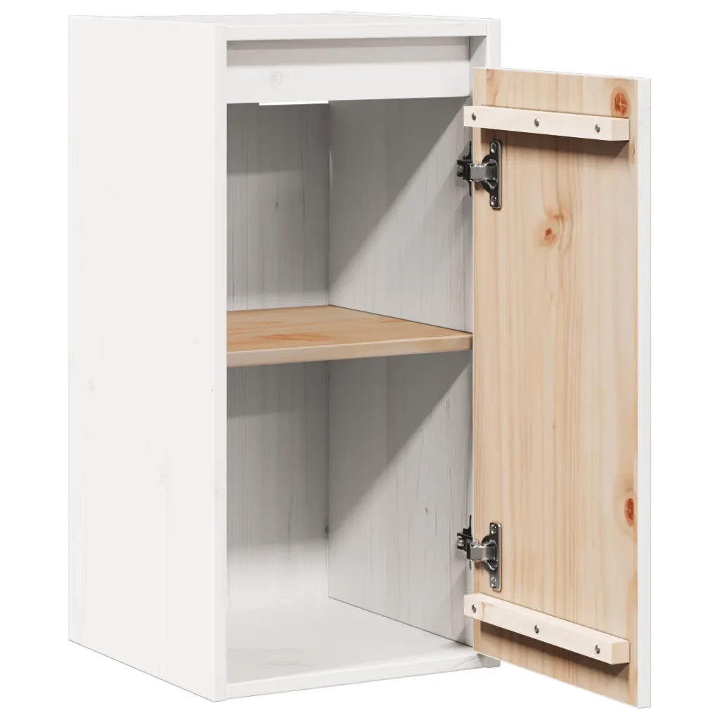 Pensili 2 pz Bianchi 30x30x60 cm in Legno Massello di Pino 813488