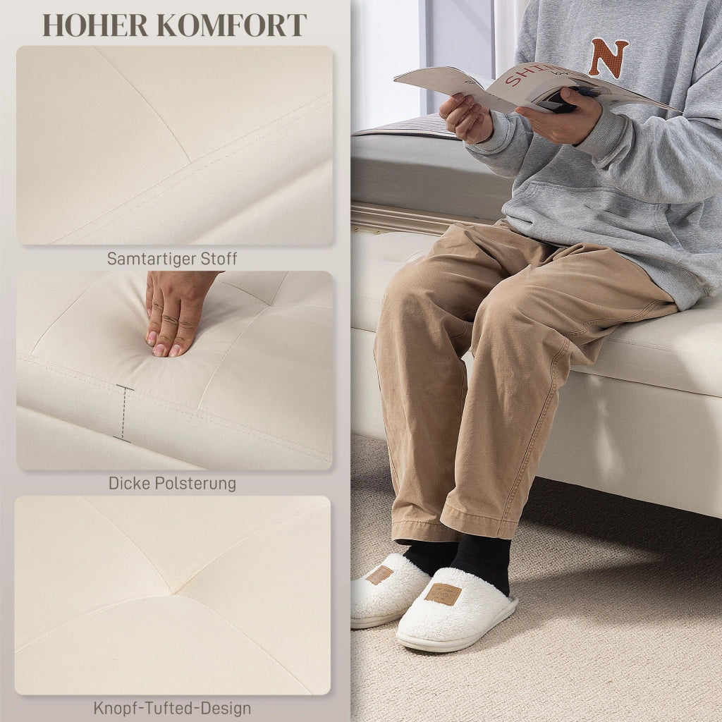 PANCA Contenitore 120 x 44 x 44,5 cm Beige in Poliestere