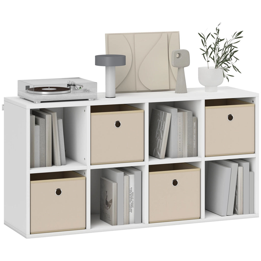 Libreria con cassetti e ripiani ¨C Minimal ¨C 105,9x30x53,7 cm bianco e beige