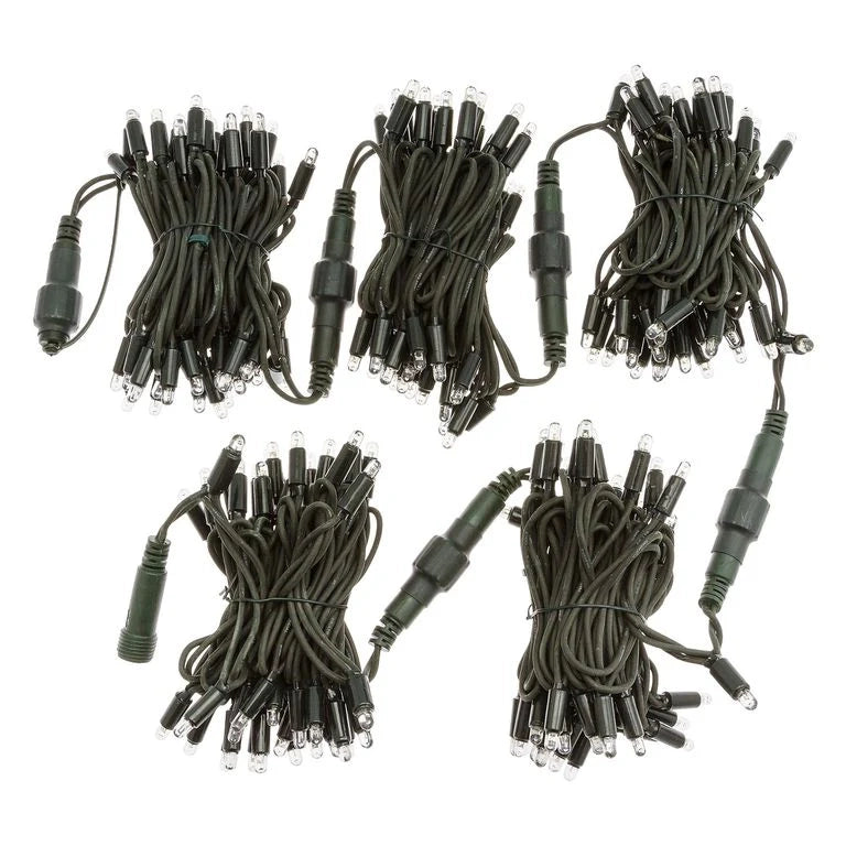 Catena 20 m, 200 maxiled bianco caldo o bianco freddo, cavo verde prolungabile - bianco - 40 METRI