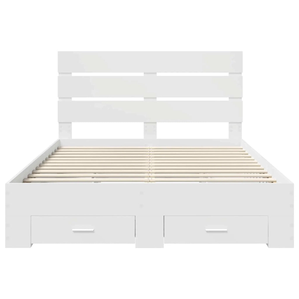 Struttura del letto-Giroletto-Rete del Letto Bianco 160 x 200 cm Legno multistrato 906706