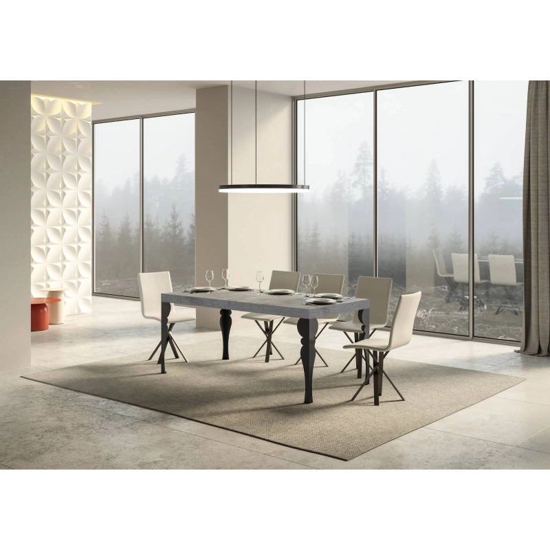 Tavolo allungabile 90x180/284 cm Paxon Premium telaio Antracite - Cemento