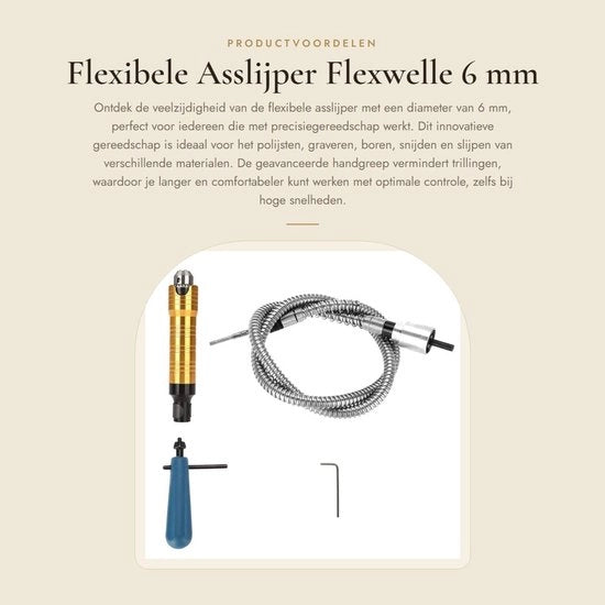 Asslijper flexibile 6 mm - Reduce la fatica - Nero - Per levigare e graviare - Adatto per forare e tagliare