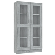 Vetrina moderna in stile classico con 4 scomparti 82,5 x 30,5 x 150 cm legno grigio 02_0048145