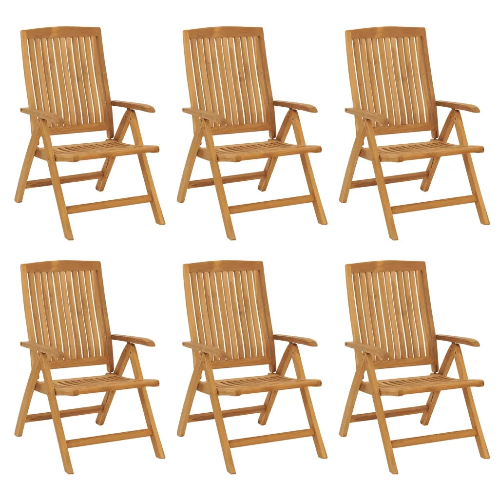 Sedie da Giardino Reclinabili con Cuscini 6 pz in Legno di Teak 3196500