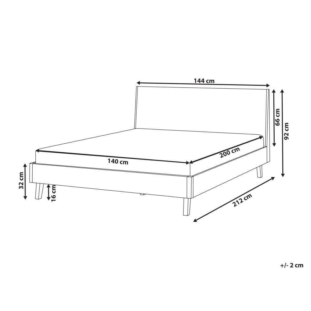 Letto in legno impiallacciato in rovere chiaro MDF impiallacciato in rovere 140 x 200 cm classic con base letto