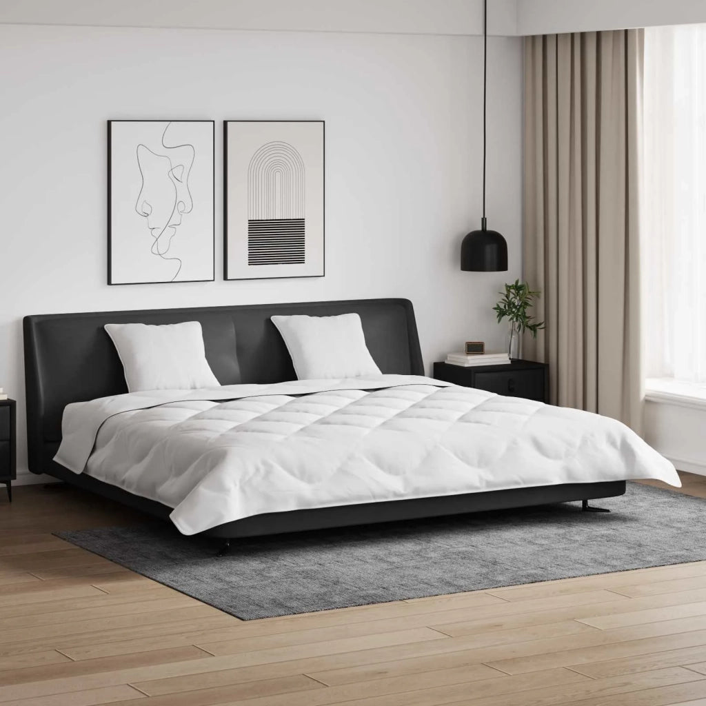 Piumone | Duvet con Cuscini 3 pz Bianco Microfibra e Piuma d'Oca