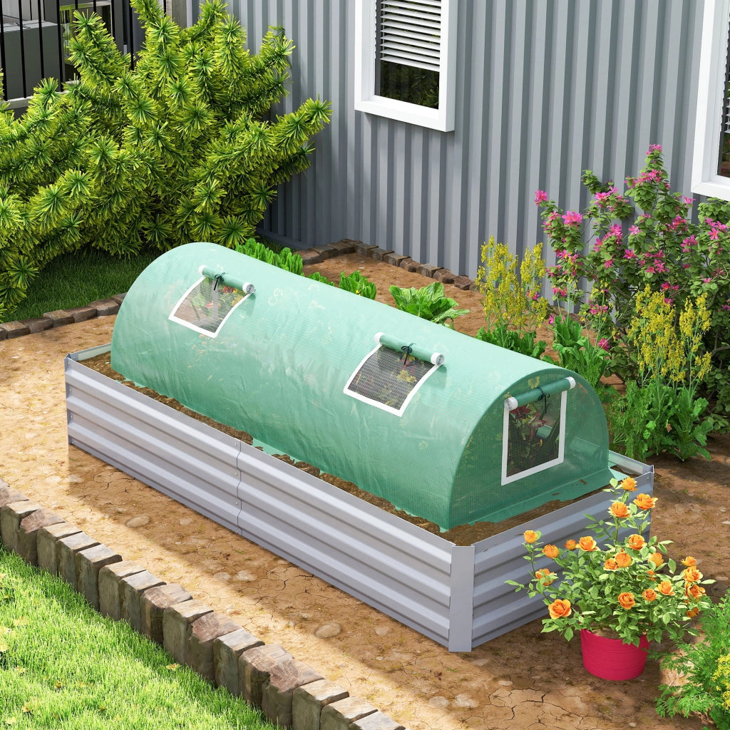 Serra da Giardino per Piante con 4 Finestre ¨C Xylo ¨C Struttura Acciaio e Copertura PE Anti-UV 200x80x45 cm Verde
