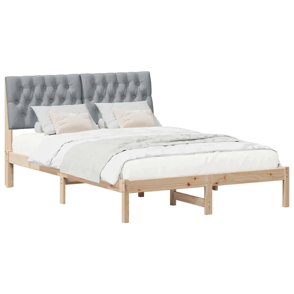 Letto con Testiera Rivestita con testiera Marrone 150 x 200 cm 3394393