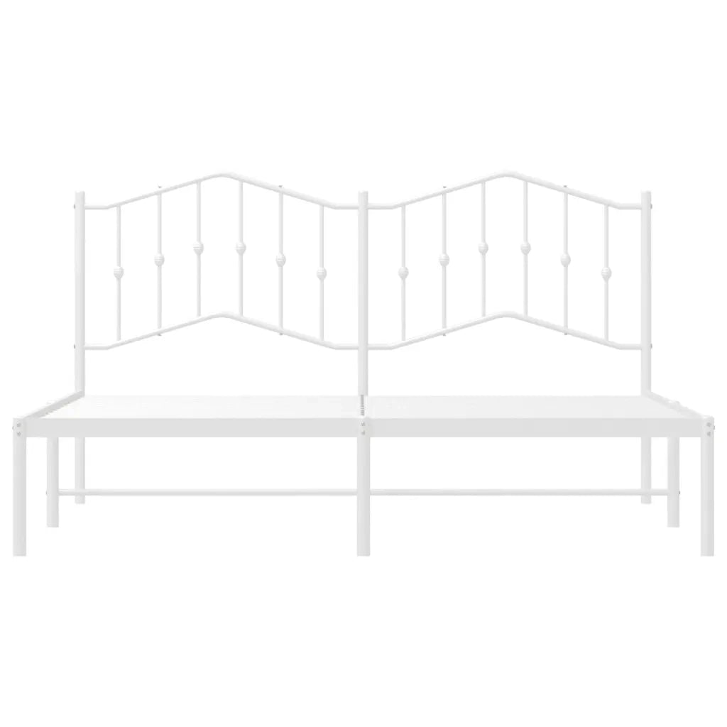 Letto matrimoniale | Letto per adulti | Giroletto con Testiera Metallo Bianco 160x200 cm