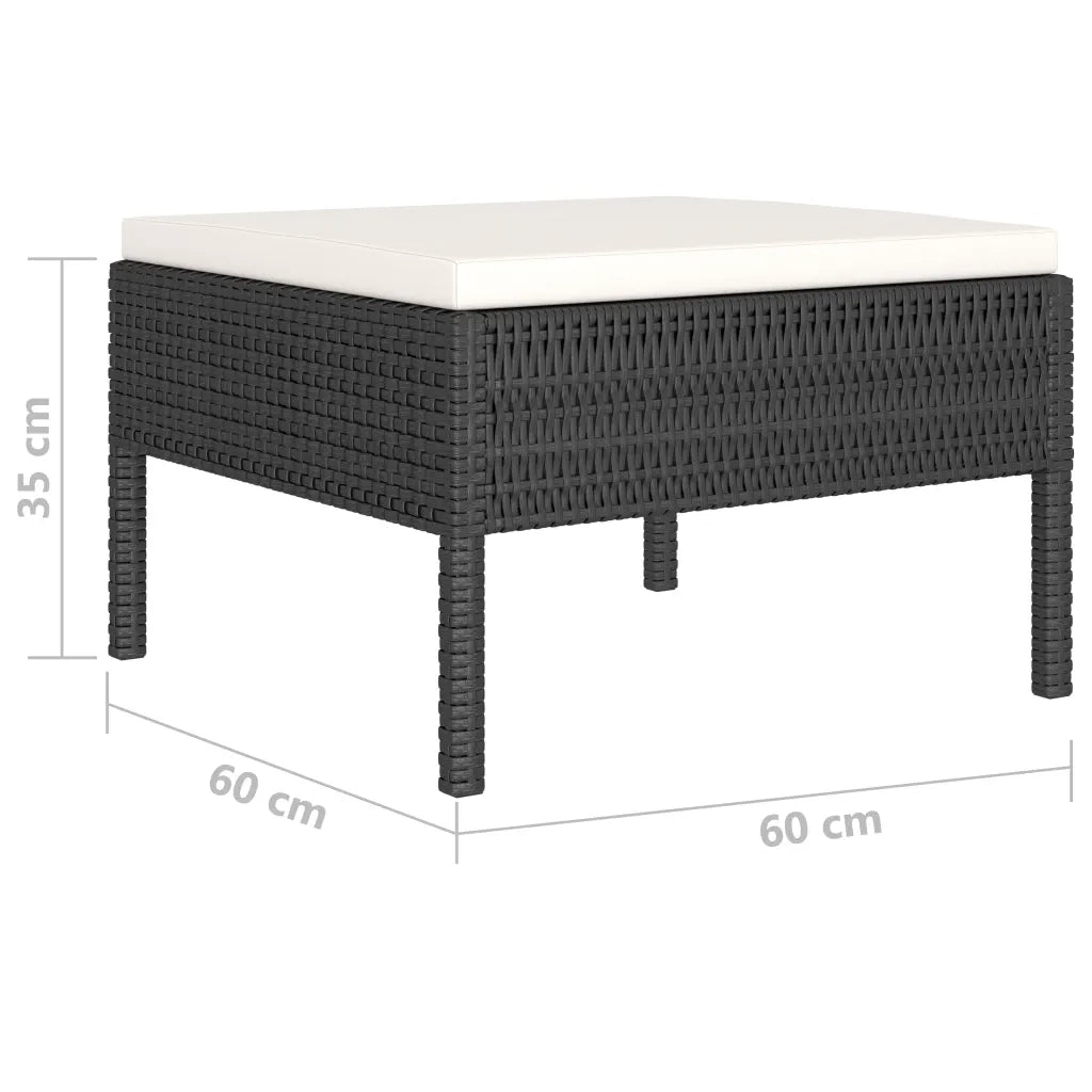 Set Divani da Giardino 4 pz con Cuscini in Polyrattan Nero 3056966