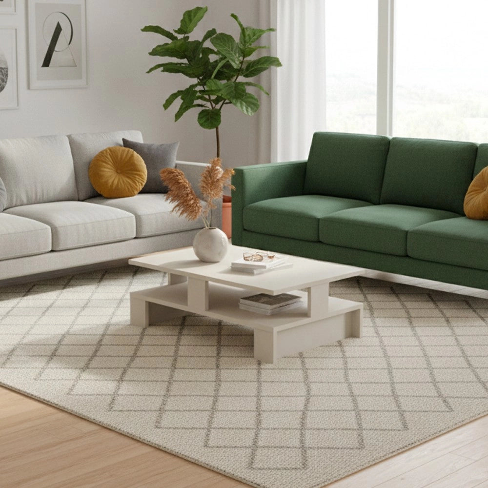 Tavolo da salotto cashmere doppio ripiano Mansu