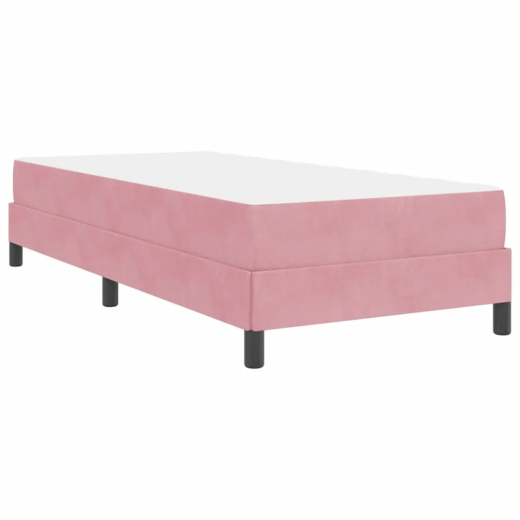 Letto a molle con materasso Rosa 100 x 220 cm Tessuto