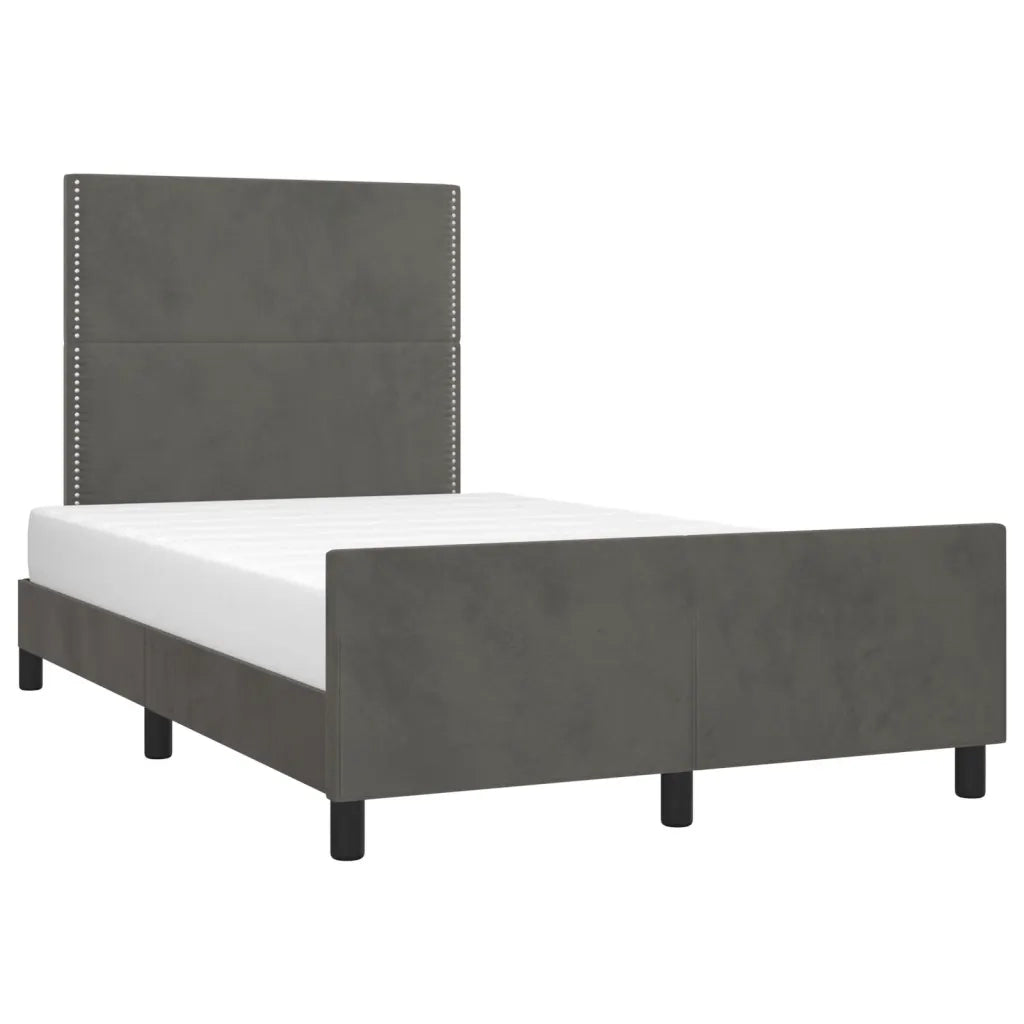 Giroletto senza Materasso-Struttura Letto Grigio Scuro 120x200 cm Velluto 474613