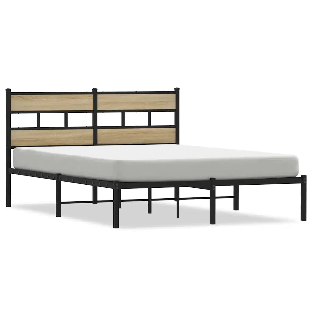 Giroletto senza Materaso in Metallo Rovere Sonoma 135x190 cm 4017101