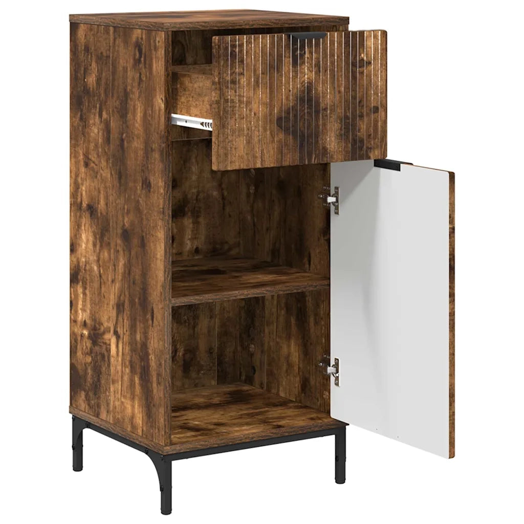 Set di mobili per il Bagno | Armadio da bagno con cassetto 2 pz Rovere fum¨¦