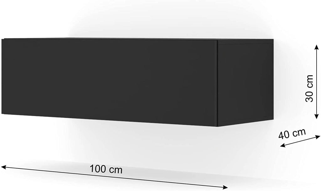 MOBILE TV PORTA TV STAND TV SOGGIORNO BINGO 100x40x30cm NERO OPACO