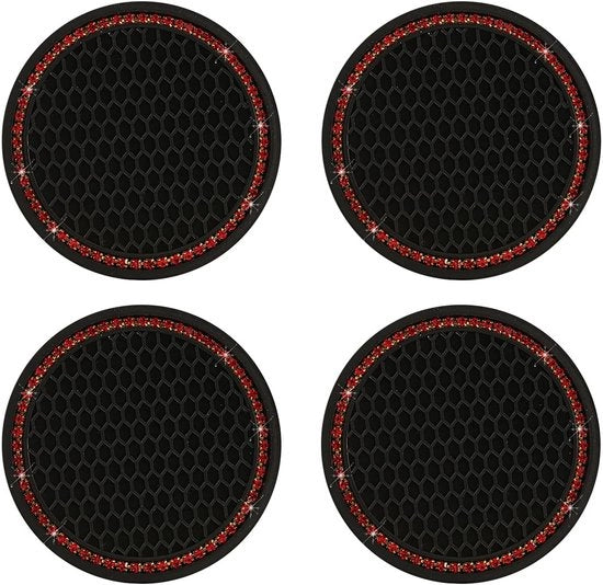 Set di 4 Sostegni per Bicchieri in Silicone Antiscivolo - 2,75 Pollici di Diametro - Sostegni per Auto - Riciclabili - Resistenti ai Colpi - Accessori per Auto
