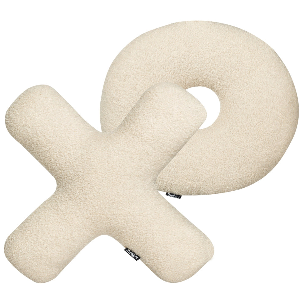Set di 2 cuscini in tessuto decorazione tessile beige a forma delle lettere XO divano soggiorno camera da letto