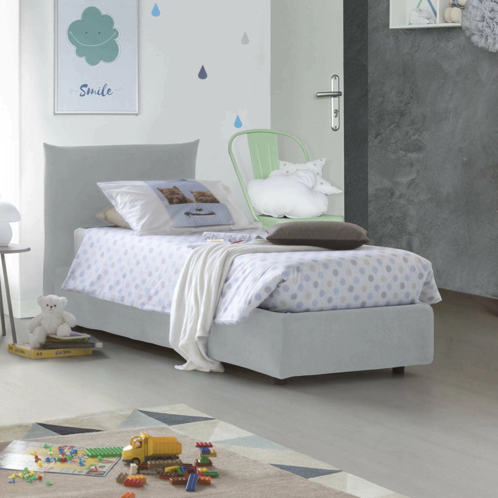 Astianatte, Letto Singolo Materasso Incluso Made in Italy, Bianco
