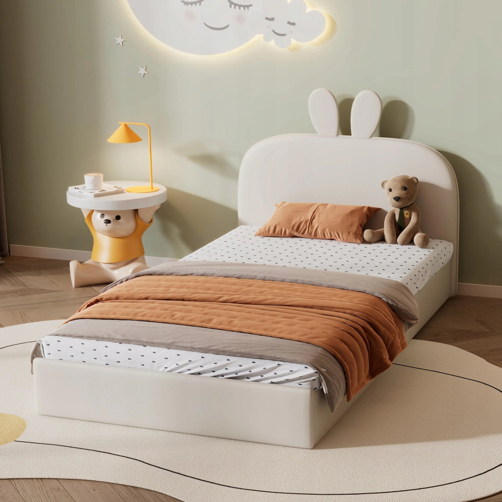 Letto imbottito 90x200 grigio - Xylo - Vellutato