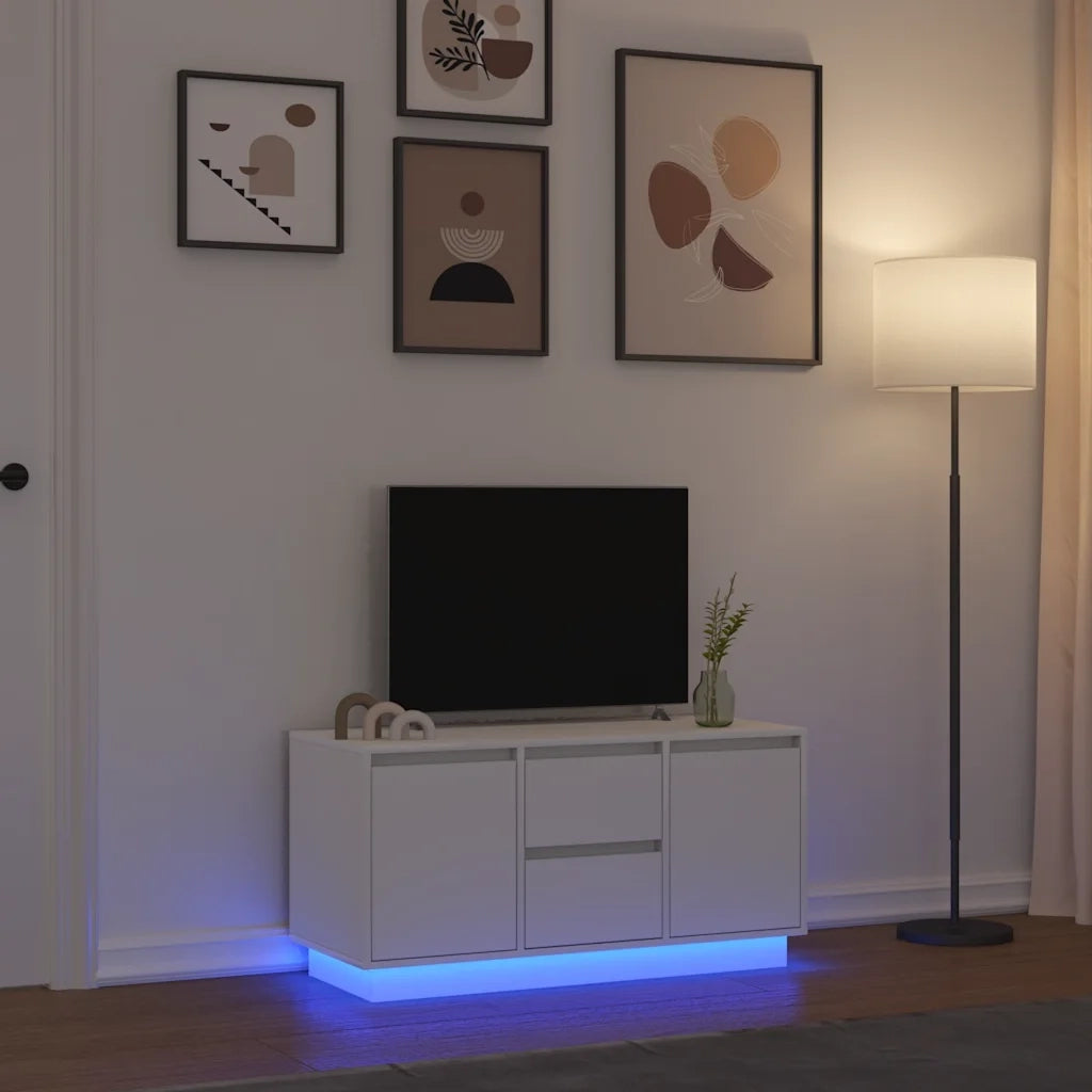 Mobile Porta TV con Luci LED-Mobile per TV-Credenza TV Bianco 100x41x50 cm