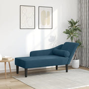 Chaise Longue con Cuscini Blu in Velluto 4007587
