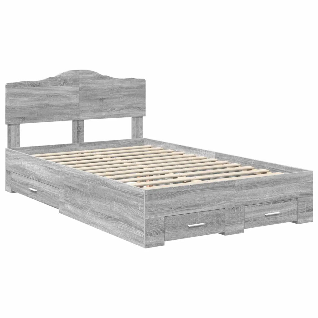 Struttura del letto con testiera Grigio Sonoma 120 x 190 cm 3413225