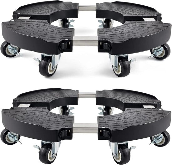Piantina con 8 Ruote Bloccabili - Stand da Carico Pesante, Regolabile 38-53 cm, Capacità 350 lb - 2 Pezzi