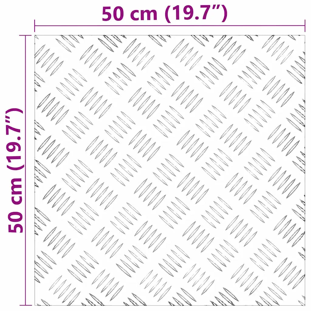 Gradini per Scale Quadrato 4 pcs Argento 50 x 50 cm Alluminio 4104344