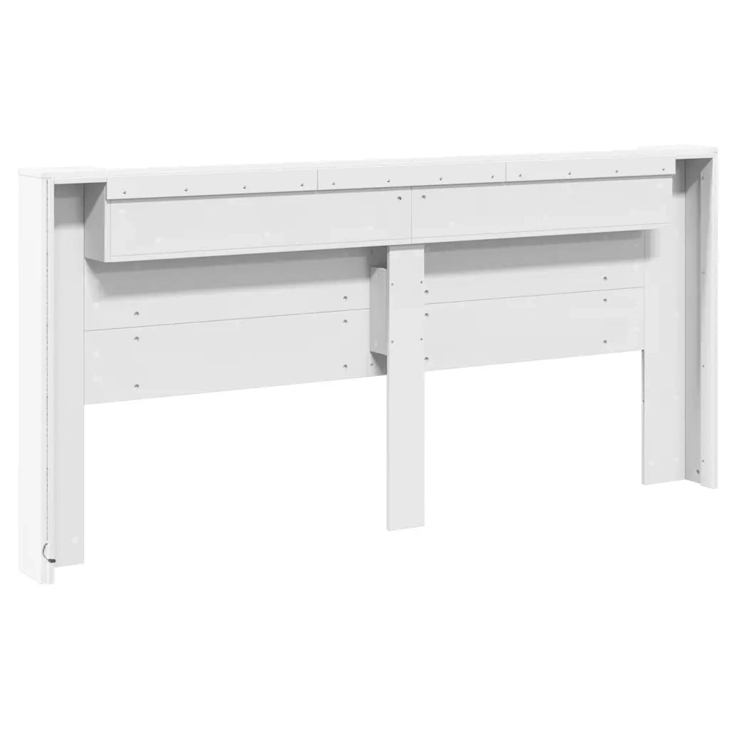 Testiera | Testata con Contenitore a LED Bianca 220x16,5x103,5 cm