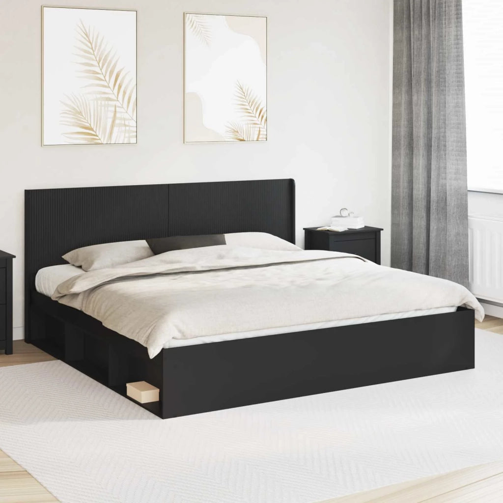 Testiera Letto Nero Legno ingegnerizzato 889556