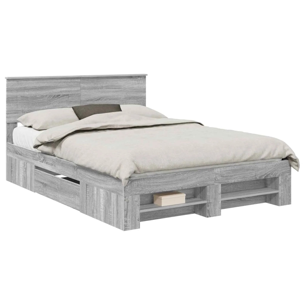 Struttura del letto con testiera Grigio Sonoma 150 x 200 cm 3408751