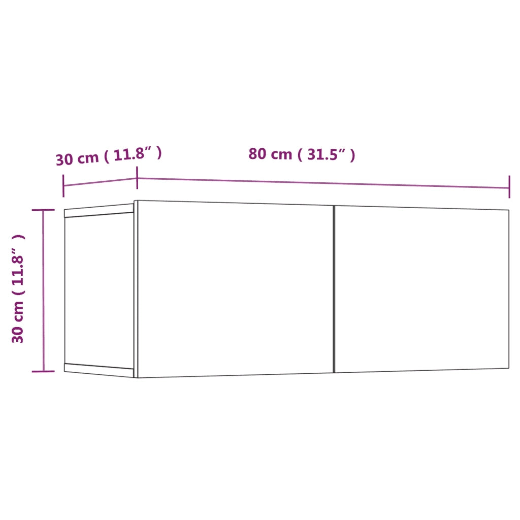 Set di Mobili Porta TV 4 pz Rovere Fumo in Legno Multistrato 3114539