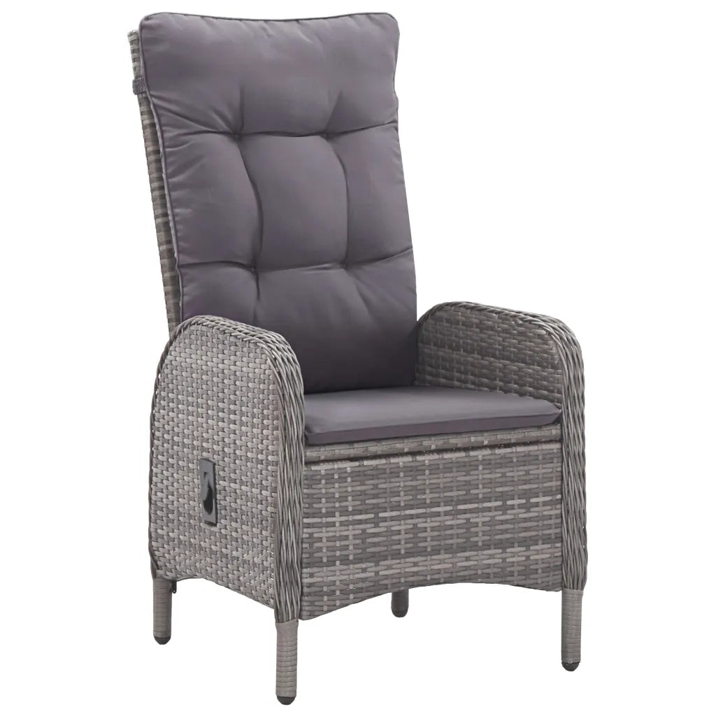 Set da Bistrot 3 pz in Polyrattan e Legno Acacia Grigio 3058535