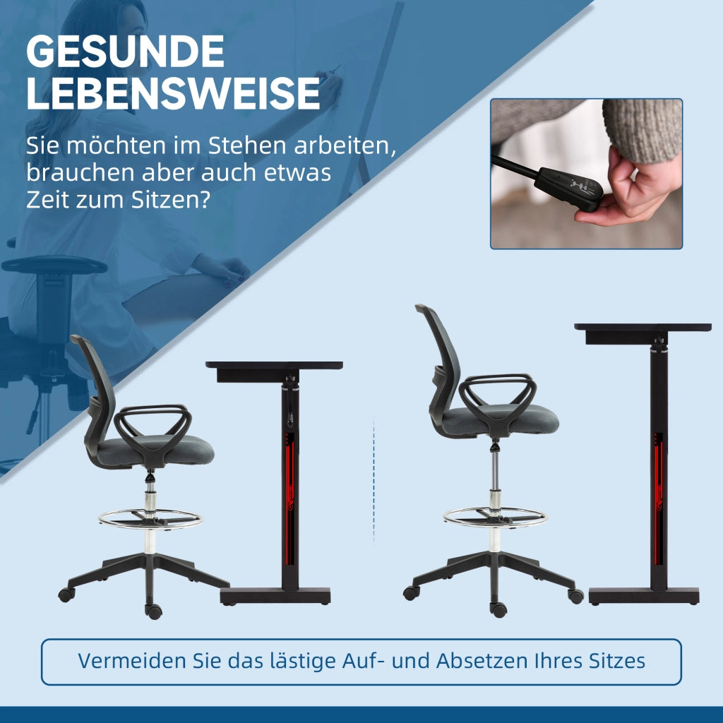 Sedia da Ufficio Ergonomica con Braccioli e Poggiapiedi Regolabile ¨C Minimal ¨C Grigio
