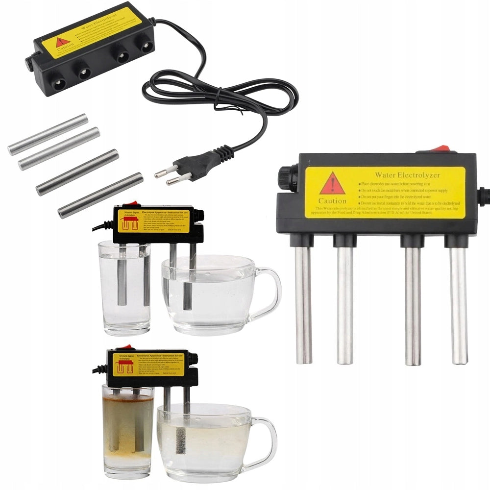 Elettrolizzatore Tester Colore con 4 Elettrodi (2 Acciaio, 2 Alluminio) – Analisi Qualità Acqua | Facile Uso